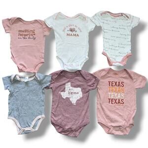 Baby Girl Short Sleeve Bodysuits Variety Pack (6-Pack)